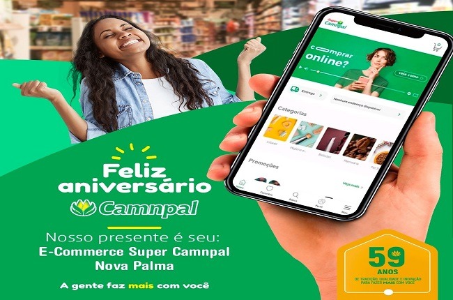 Hoje é nosso aniversário e estamos felizes em revelar a nossa novidade: o E-commerce Super Camnpal - Nova Palma!